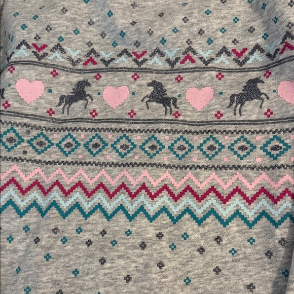 Jumping Beans Gray Sweatshirt with Unicorn and Heart Design B4 - Picture 2 of 2